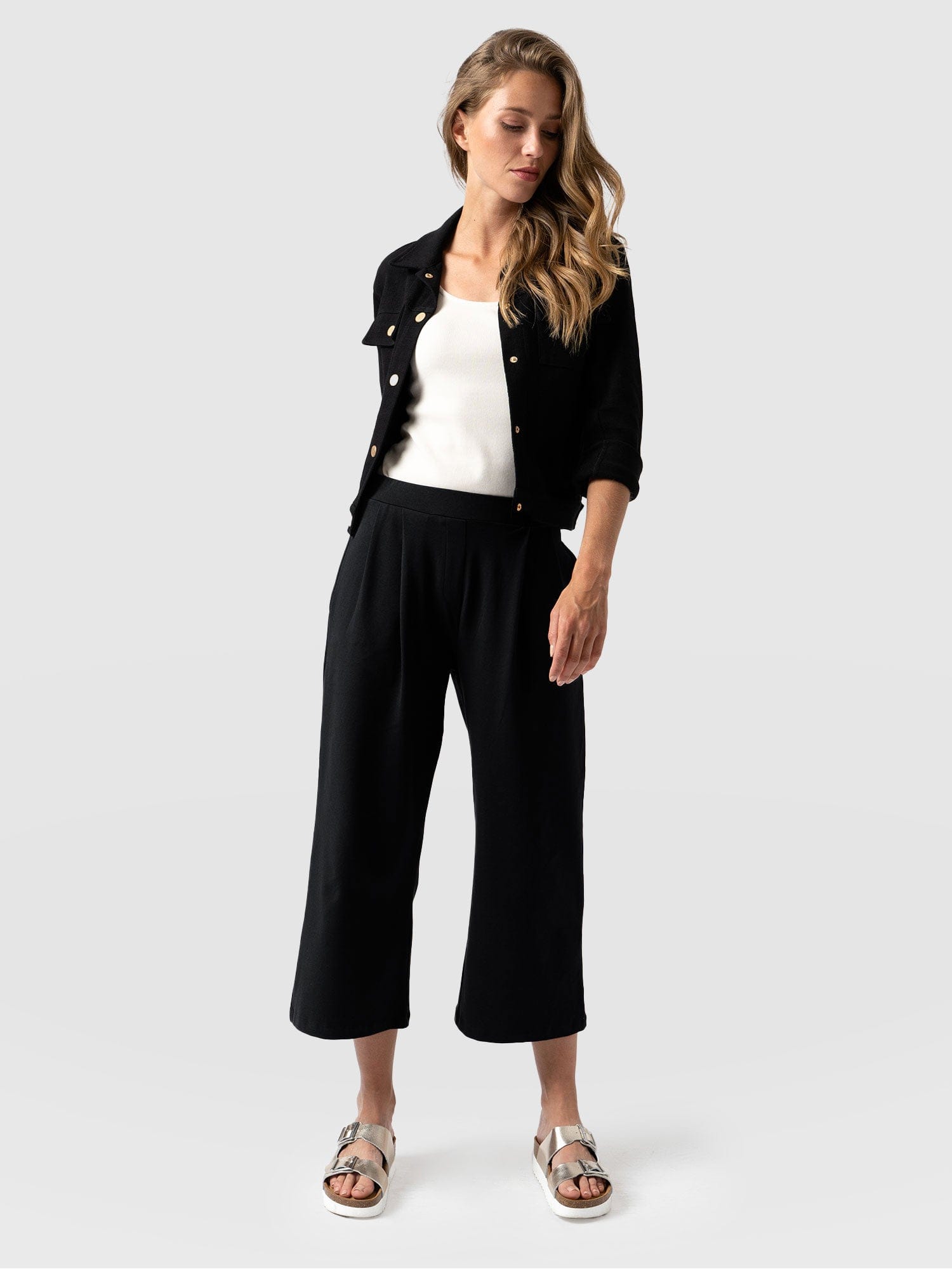 City Culotte Black - Women's Culottes | Saint + Sofia® UK